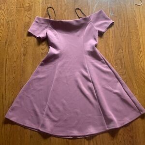 Blush Pink Off- The Shoulder Fit and Flare Dress